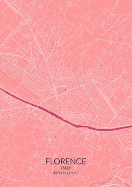 Florence Pink Rose Map