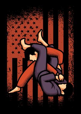 Jiu Jitsu American Flag US