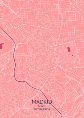 Madrid Pink Rose Map