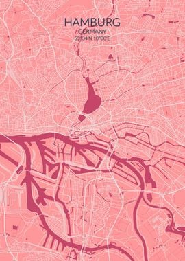 Hamburg Pink Rose Map