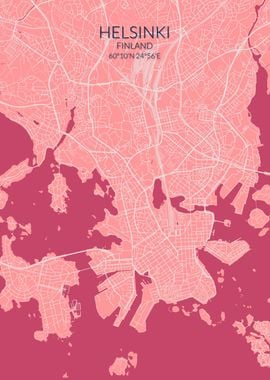 Helsinki Pink Rose Map