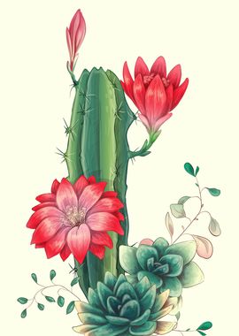 Cactus with Flower