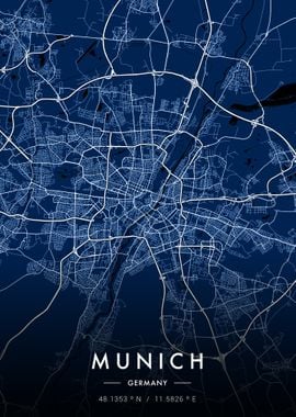 Munich City Map Blueprint