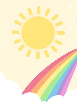 Sun rainbow pastel