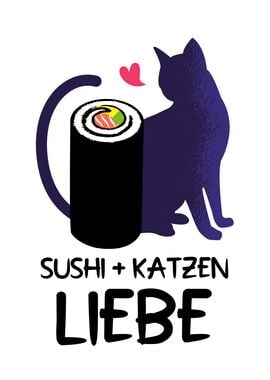 Katzen lieben Sushi essen