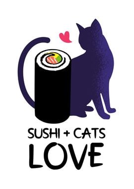 Cats love to eat Sushi