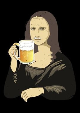 Mona Lisa with Beer