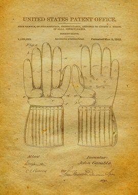 96 Hockey Glove Patent