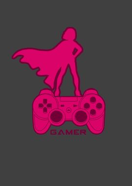 Woman gamer hero