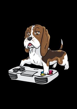 Basset Hound Gamepad Kawai