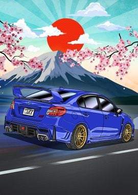 'WRX JDM Street Racing Car' Poster, picture, metal print, paint by ...