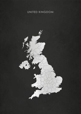 Silver United Kingdom Map