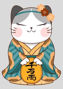 Japanese Kimono Lucky Cat