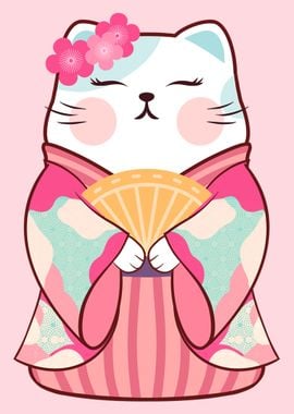 Japanese Kimono Lucky Cat