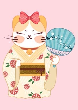 Japanese Kimono Lucky Cat