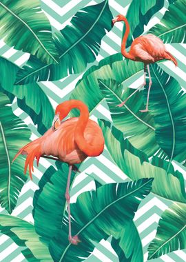 Flamingo floral Pattern