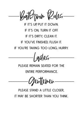 Funny Bathroom Rules