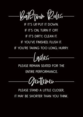 Funny Bathroom Rules 