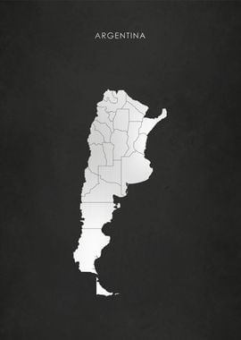 Silver Argentina Map