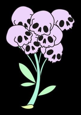 Pastel Goth Flower Skull