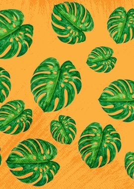 Mustard Tropical Monstera