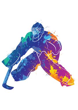 Watercolor Hockey Goalie