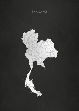 Silver Thailand Map