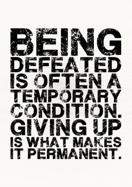 Defeat vs Giving up