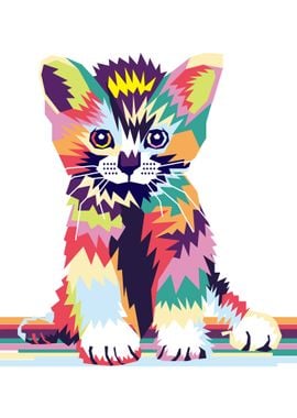 Cute colorful Kitty Cat