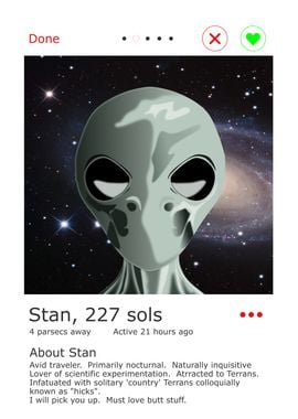 Alien Tinder Profile