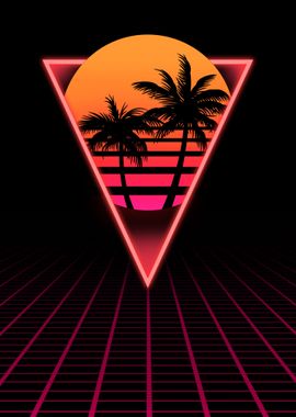 Retro Palm Tree Sunset