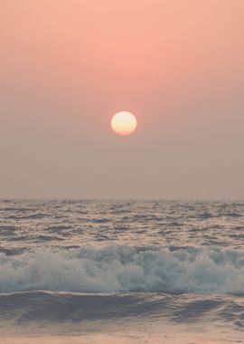 Pink Beach Sunset Poster