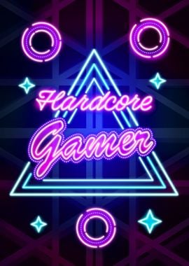 Hardcore Gamer Neon poster