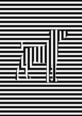 Dog on Stripes