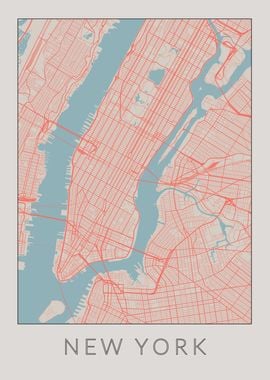 New York Vintage Map