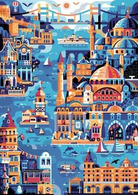 Istanbul Travel Poster