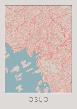 Oslo Vintage Map