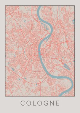 Cologne Vintage Map