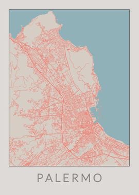 Palermo Vintage Map