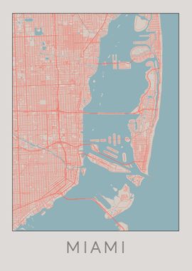 Miami Vintage Map