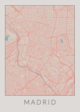 Madrid Vintage Map