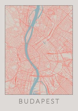 Budapest Vintage Map