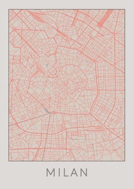 Milan Vintage Map