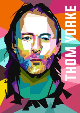 thom yorke lowpoly popart