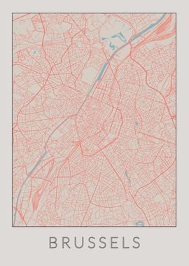 Brussels Vintage Map