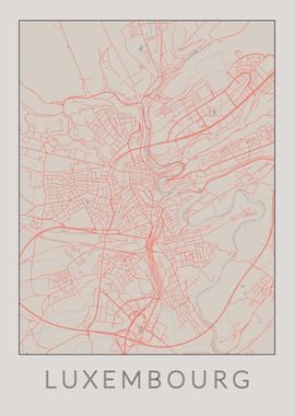 Luxembourg Vintage Map