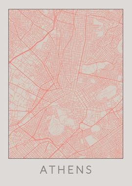 Athens Vintage Map