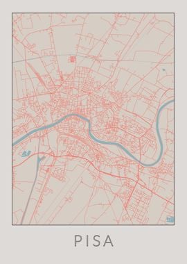 Pisa Vintage Map