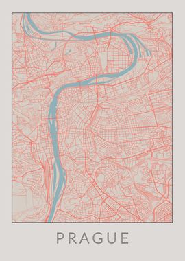 Prague Vintage Map