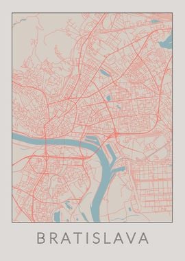 Bratislava Vintage Map